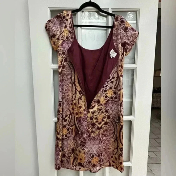 Anthropologie | Suzi Chin | 100% Silk Bohemian Dress Size 10 Medium M - Picture 2 of 9